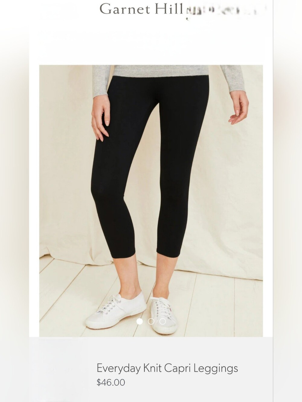 Garnet Hill Everyday Capri Knit Leggings. Organic Cotton Large New Gorpcore - Picture 1 of 7
